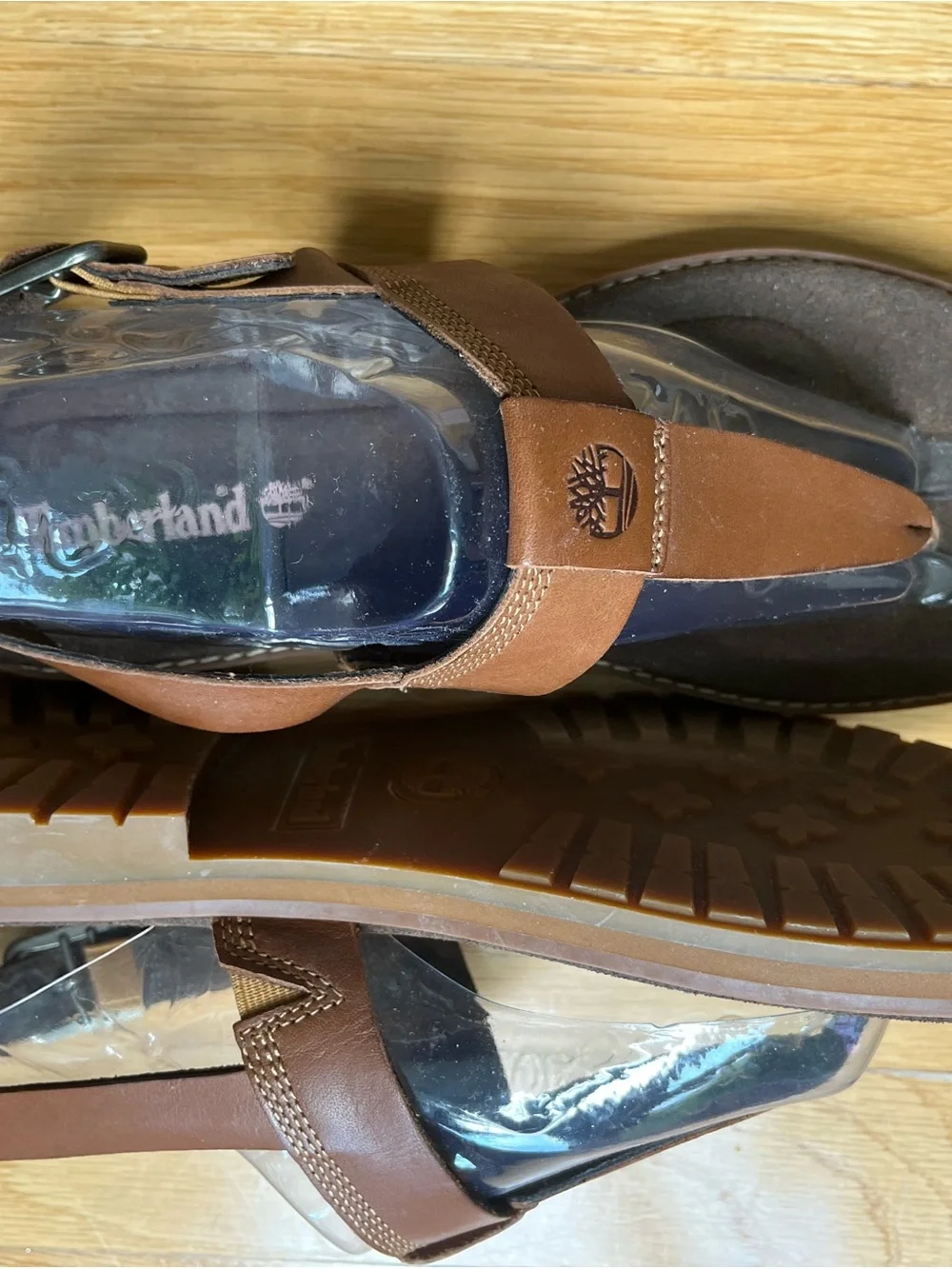 NEW Timberland Women’s Chestnut Brown Leather Thong Sandals